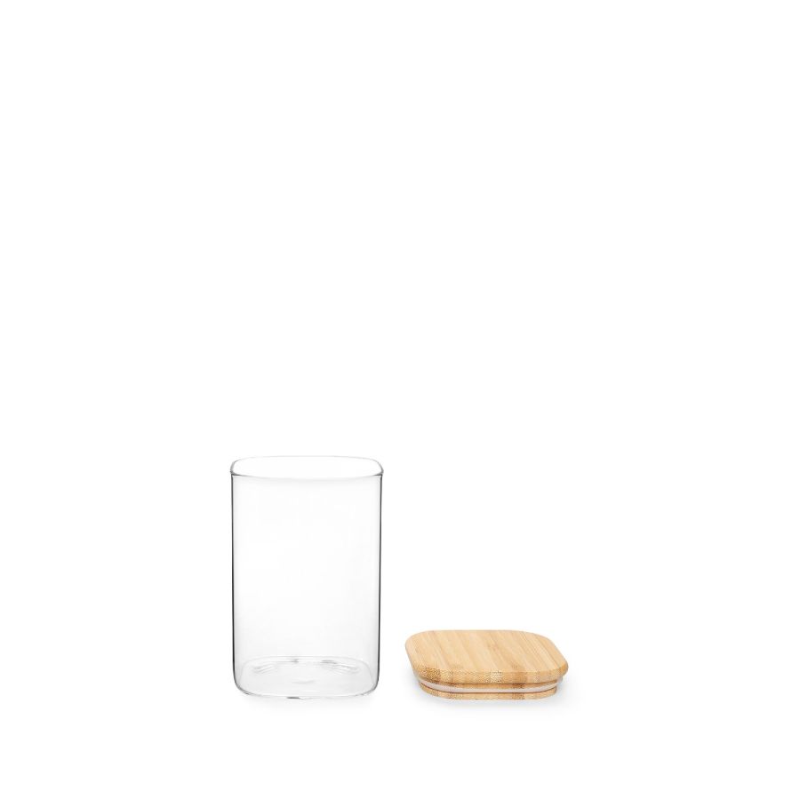 Jomafe Store & Care Square Glass Jar with Bamboo Lid - 800ML, 1100ML and 1400ML