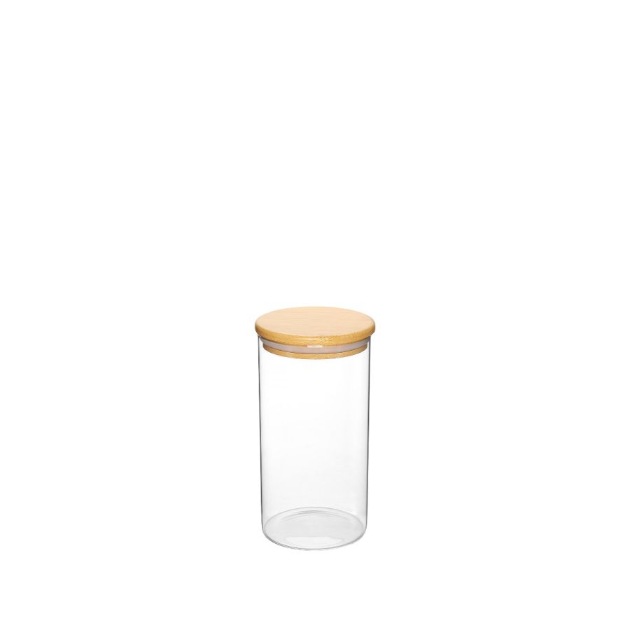 Jomafe Store & Care Round Glass Jar with Bamboo Lid - 500ML, 700ML, 1100ML and 1300ML