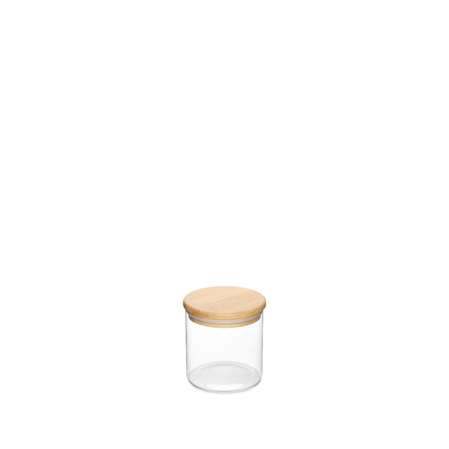 Jomafe Store & Care Round Glass Jar with Bamboo Lid - 500ML, 700ML, 1100ML and 1300ML