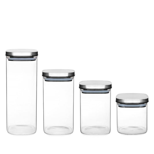 Jomafe Store & Care Square Inox Glass Jar - 800ML & 1100ML