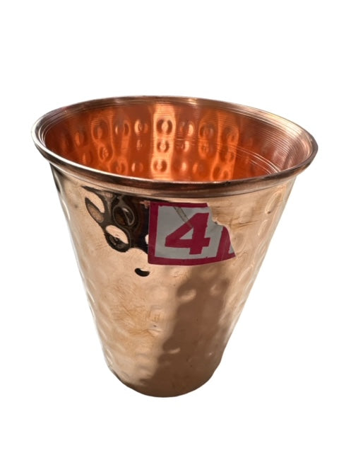 Set of 2 Pure Copper Hand-Hammered Drinking Glasses - No. 4