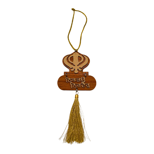 Diwali Decorations Wooden Nirbhau Nirvair Double-Sided Toran for Home Hanging Ornament