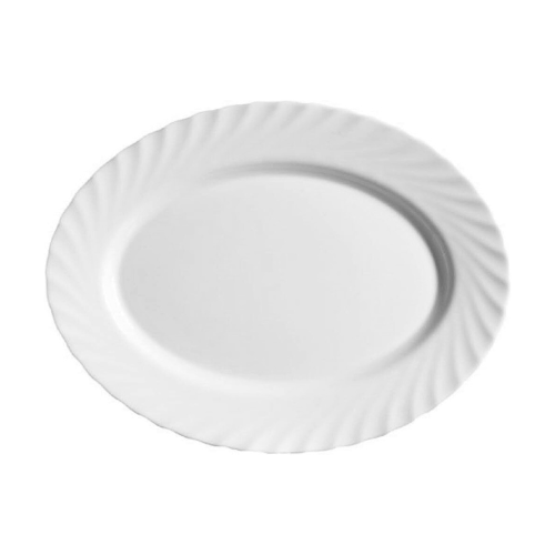 Luminarc Trianon White Glass oval Plate 35 x 25cm