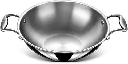 Aristo Triply Induction-Friendly Stainless Steel Kadhai with Lid – Available in 5 Sizes