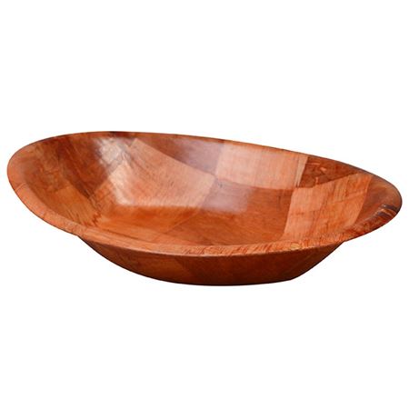 Woven Wood Oval Bowl 26cm x 18.5cm x 5.5cm  / 10" x 7.5" x 2"